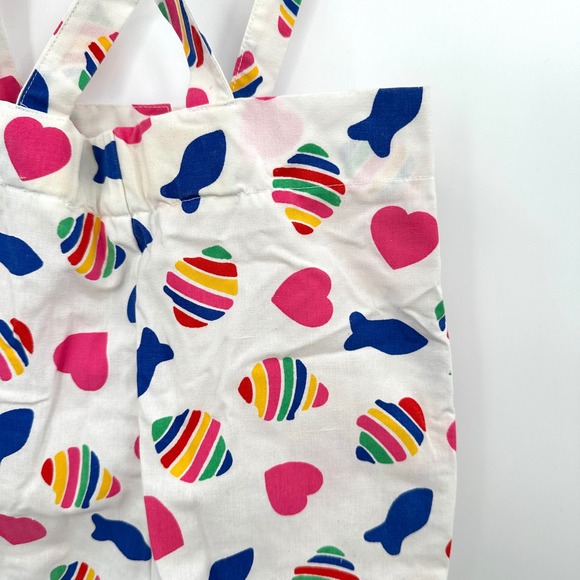 Vintage Petite Princess Girls Suspender Shorts White Heart Fish Rainbow Size 6X - Picture 5 of 8